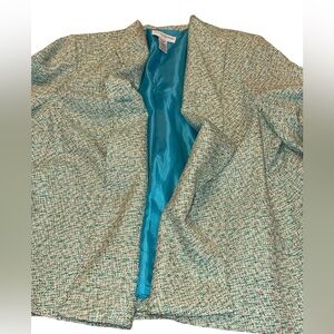 Sag Harbor Blazer size 20 has shoulder pads‎ aqua blue sea foam green